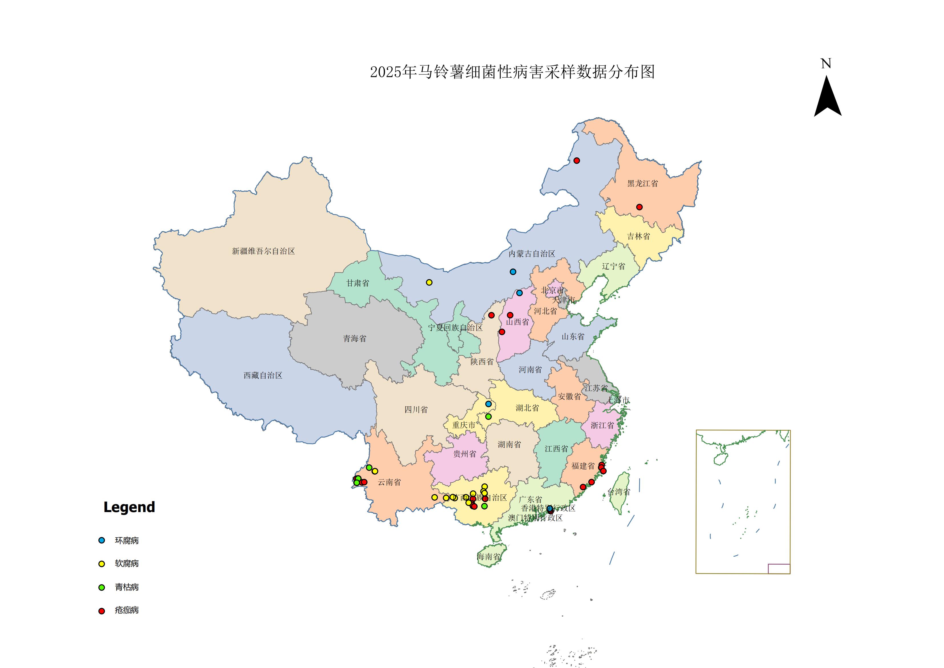 中国马铃薯适生区域图